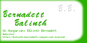 bernadett balinth business card