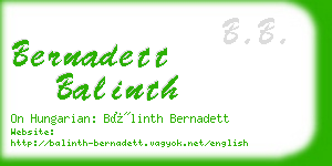 bernadett balinth business card